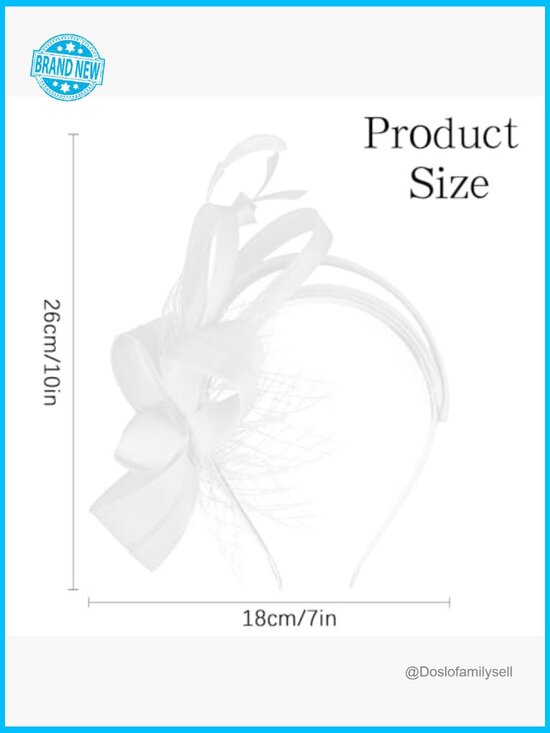 Derby Fascinator Hat with Feathers Chic Tea Party Headpiece Tulle Mesh Bow main image 4